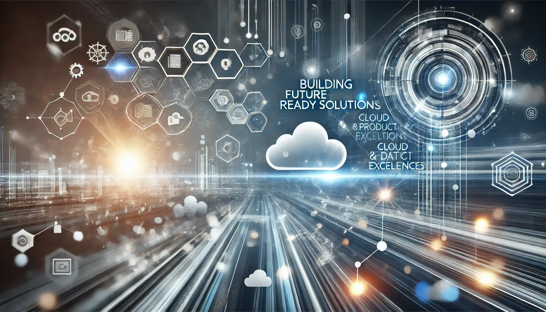 DALL·E 2024-08-14 22.13.58 - A dynamic, futuristic background representing 'Building Future-Ready Solutions'. The visual should feature sleek, interconnected digital elements symb